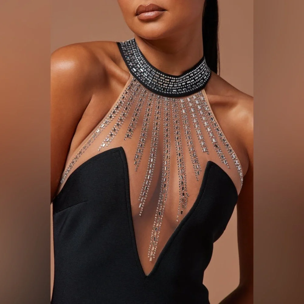 FASHION NOVA | Lina Embellished Bandage Mini Dress - Picture 5 of 15